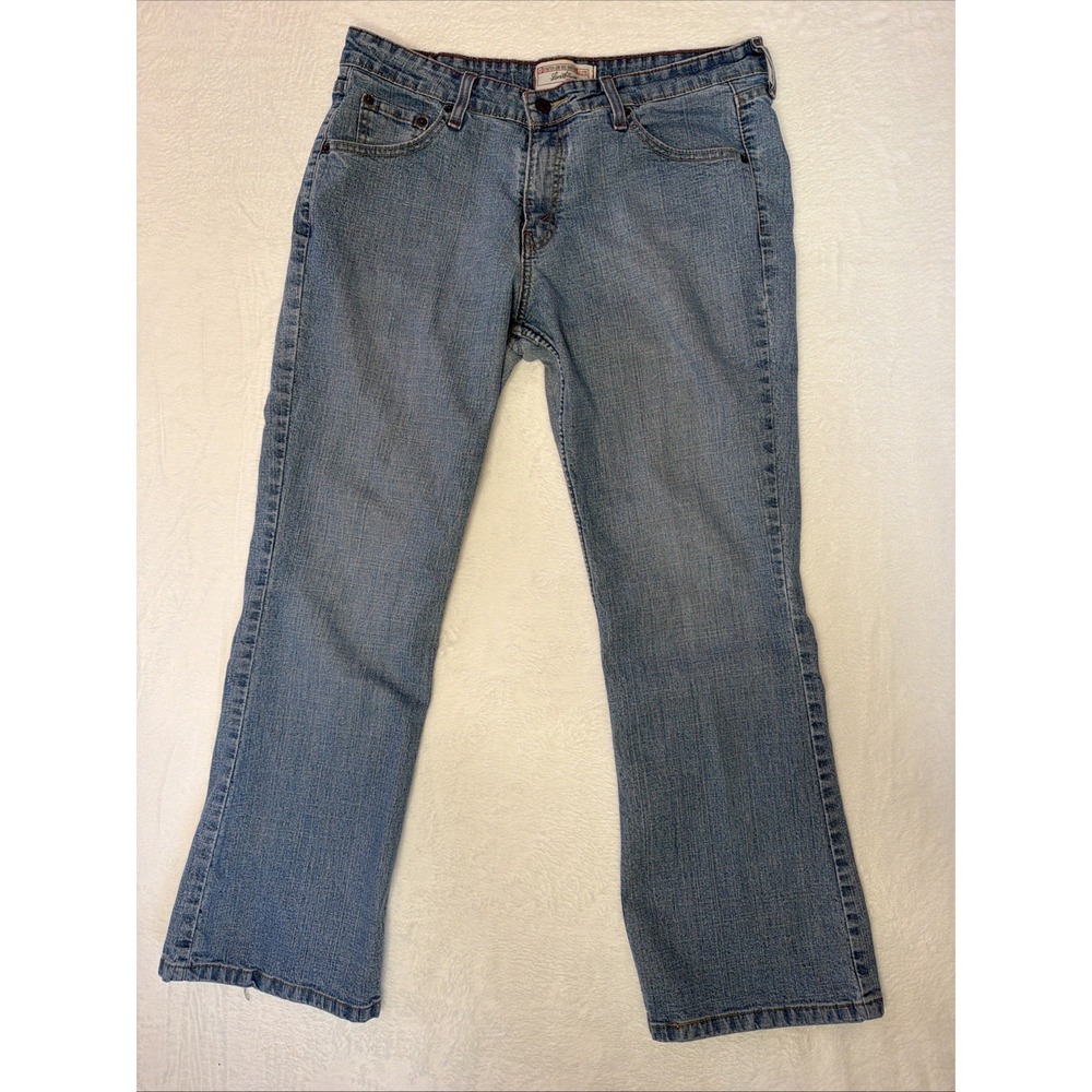 Levi Strauss Jean‎ Misses Size 12 Short Blue Jeans Stretch Mid Rise Boot Cut